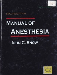 Manual of anesthesia